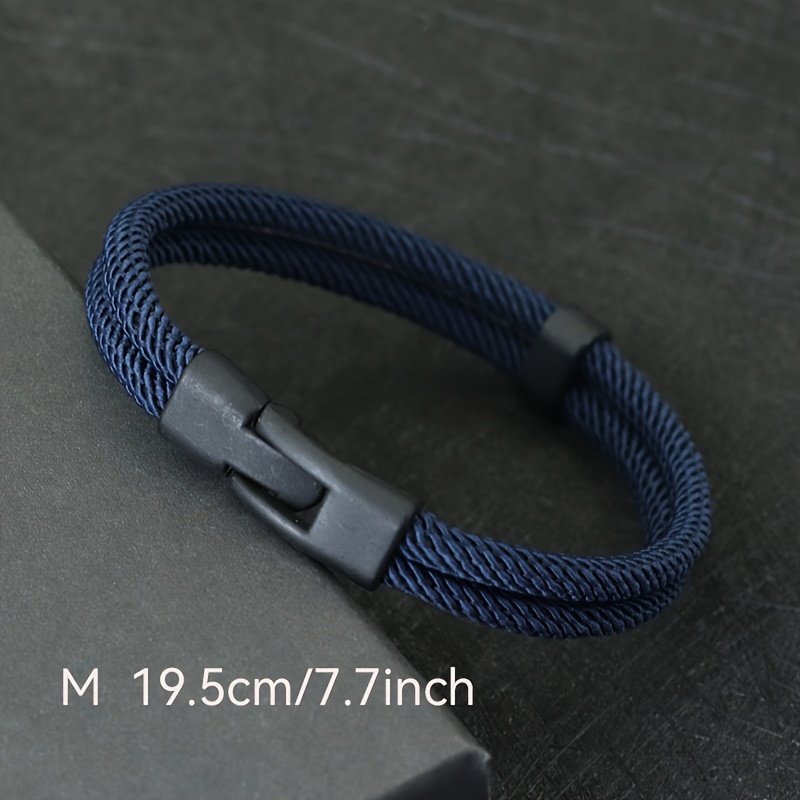 TEMU Nouveau Bracelet Tendance pour Homme, Fil à Double Couche Amovible, Assemblage Compatible, Bracelet Empilable, Accessoires de Loisirs, Bracelet