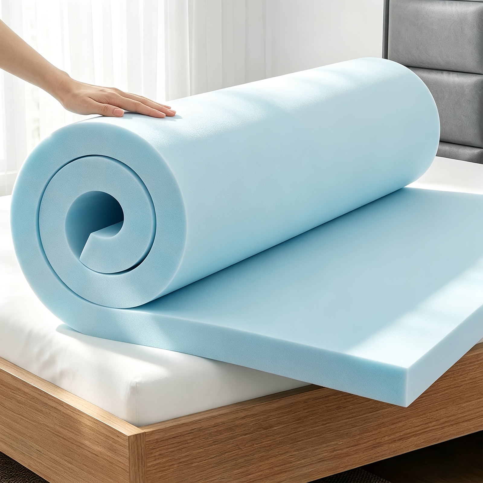 Mattress Topper, Breathable Foam Mattress Topper, Strong Support, Material, Fits The Body Curve.