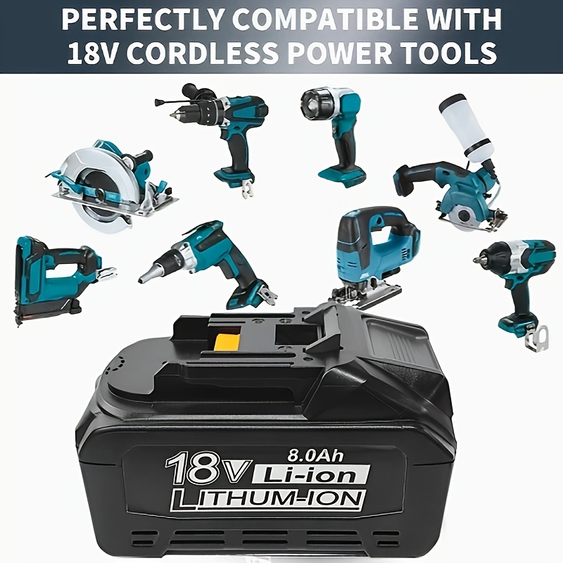 2 Pièces] 8000mAh Remplacement Pour Batterie 18V BL1860B BL1860