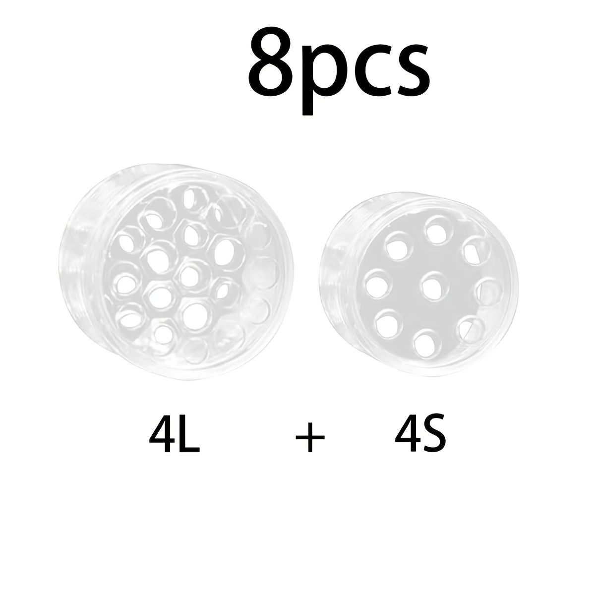 TEMU 8pcs Transparent Acrylic Multi-hole Flower Arrangement Device (4l+4s) Vase Bouquet Fixing Artifact Room Dining Table Entrance Flower Art Styling