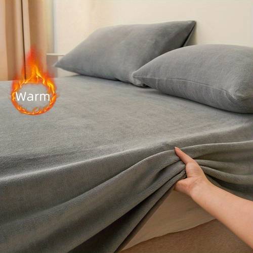 1 pack milk velvet flat sheet heavyweight warm and breathable for machine washable multiple sizes bed sheet