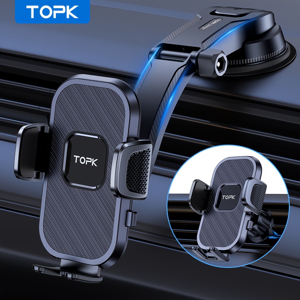 

Upgrade Your Driving Experience With Topk D38-e Car Phone Holder Mount - Compatible With All Phones!