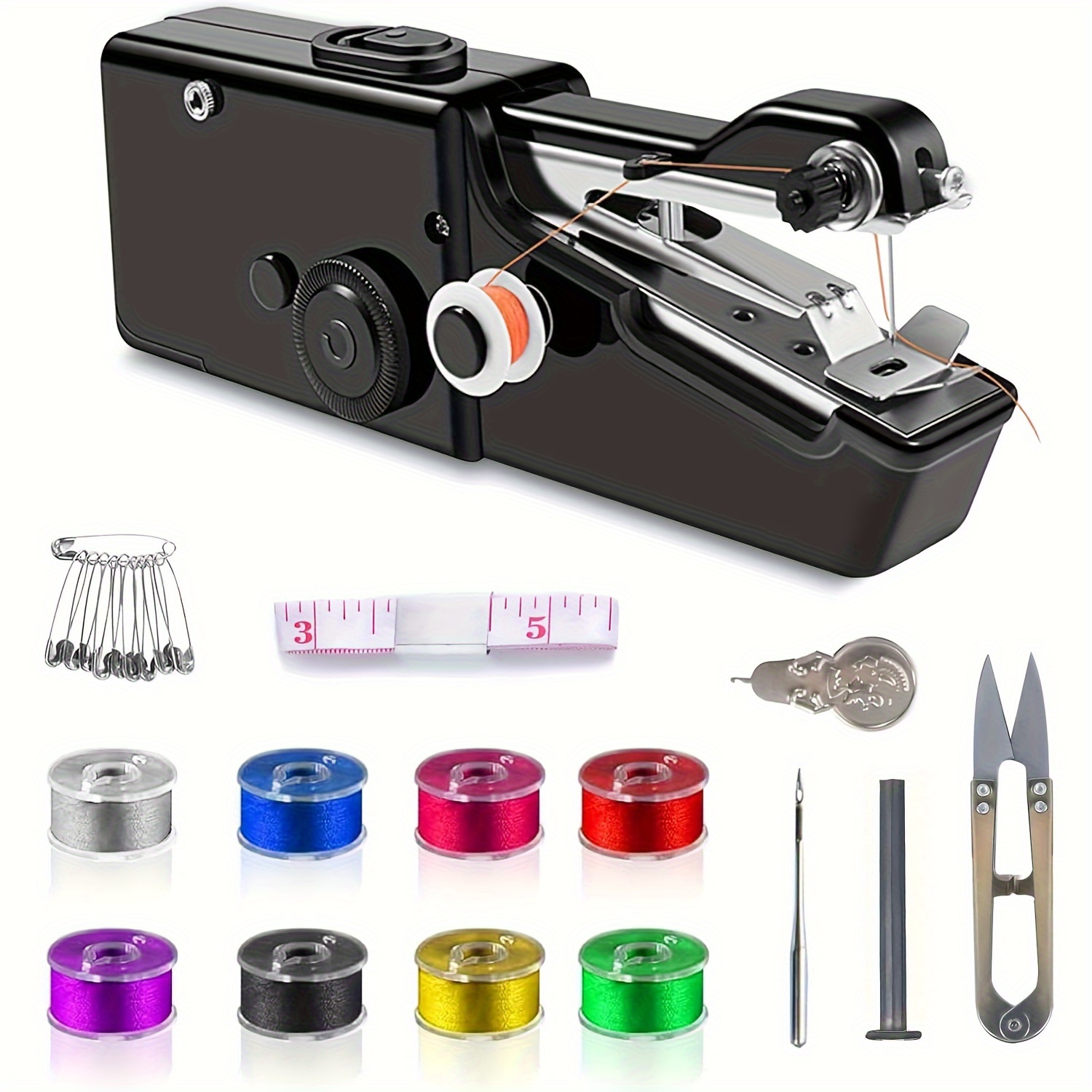 

36pcs Handystitch Portable Sewing Kit - Battery Operated, Required - For Diy Crafts, & Pet Clothing