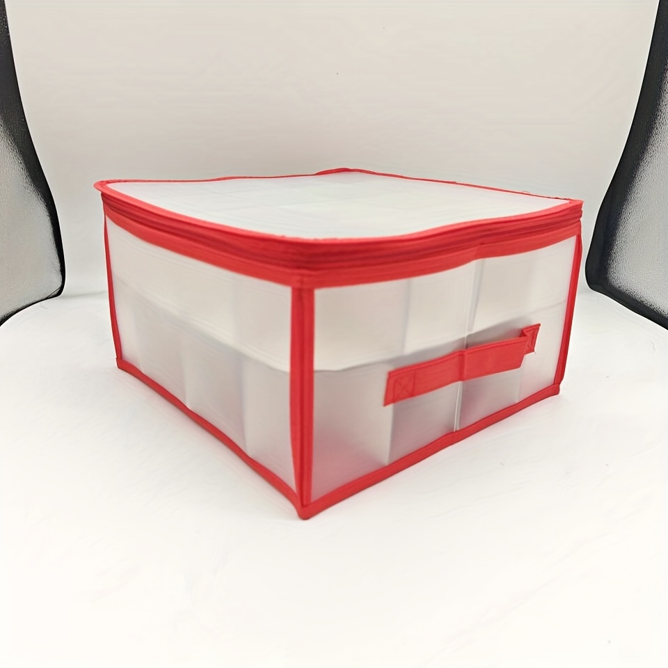 Image of 1pc Christmas Ball Storage Box, Large-capacity Portable Storage Box, Holiday Gift Organizer, Can Hold A Total Of 32/64 Grids, Ornament Storage