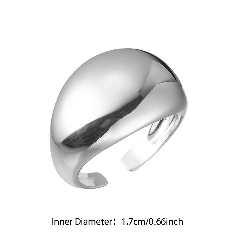 Glossy Arched Open Ring for Daily Wear