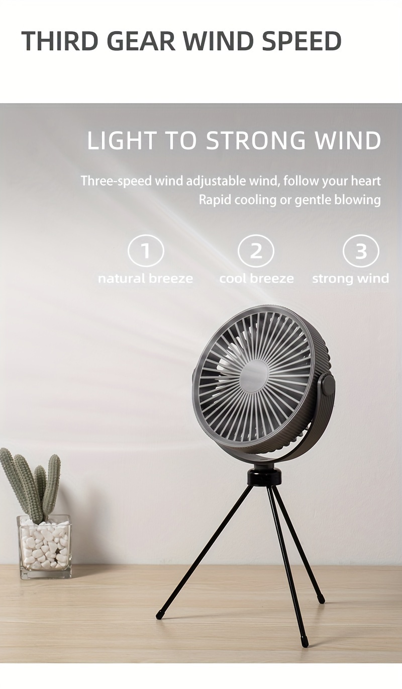 1pc portable tripod table fan high velocity usb desk fan   abs material easy to carry design for outdoors home use details 7