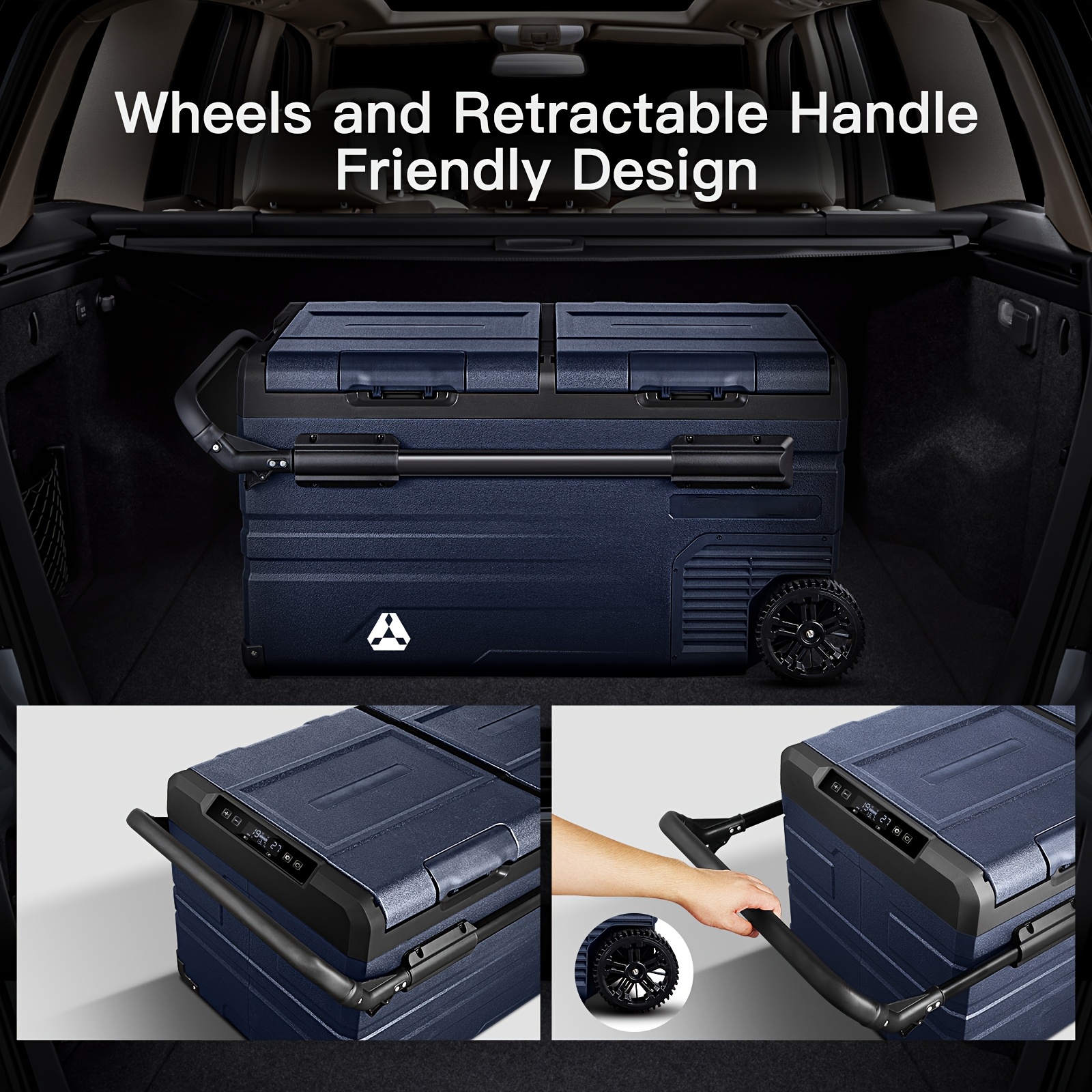 80 Quart Portable Car Refrigerator - 12 Volt RV Fridge Freezer with Dual Power (DC/AC) for Outdoor, Camping, Travel, and SUVs - Keeps Drinks Cold from -4°F to 68°F, Portable Refrigerator