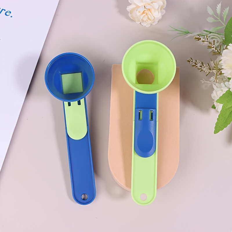 2-In-1 Sliding Funnel Without Pollution Protein Powder Scoop - 2 Or 1 Sliding Spoon Measuring Cup And Funnel Suitable for Sports Drinks, Milk Powder And Supplements, Durable PP Material, Perfect Kitchen Tool for All Occasions