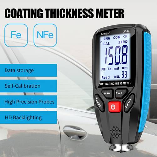 coating thickness gauge automotive paint film measuring tool 0 1um blue black