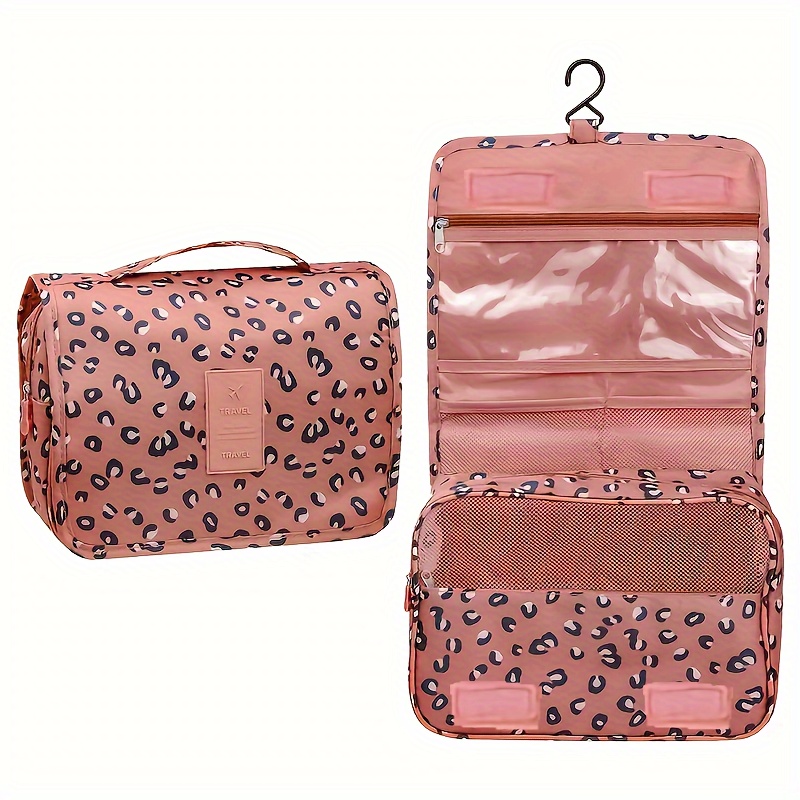 Large Capacity Korean-Style Travel Hanging Toiletry Bag Oxford Fabric  Organizer with Zippered Compartments, Durable Hanging Hook Mesh Pockets 