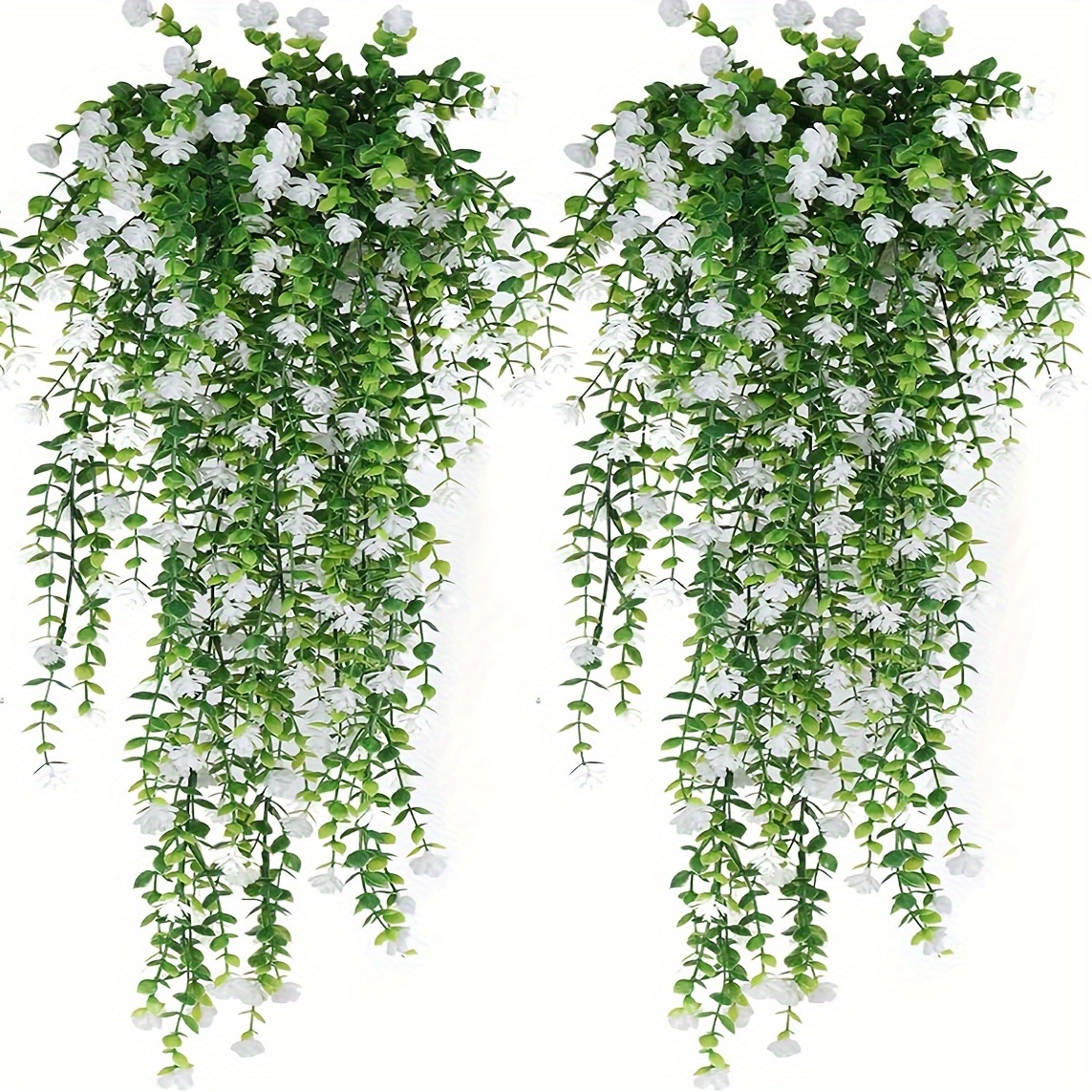 

2pcs Artificial Hanging Flowers Rattan, Faux Hanging Plant, Suitable For Weddings, New Year, Mother's Day, Wall Decor, Family Room, Garden, Indoor & Outdoor Use