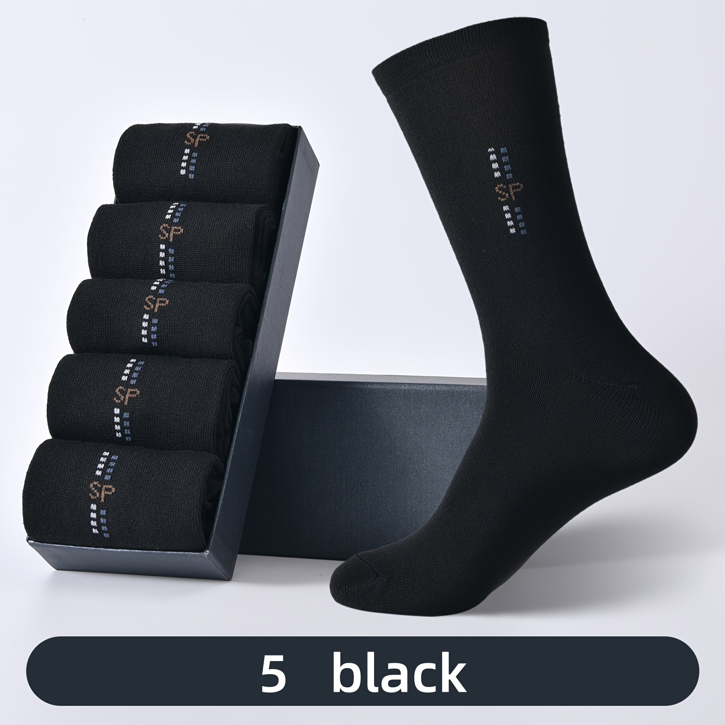 TEMU 5 Pairs/10 Pairs Of Men's Thick, Long, Warm Socks For Autumn And Winter, High Tube, Solid Color, Breathable Business Socks