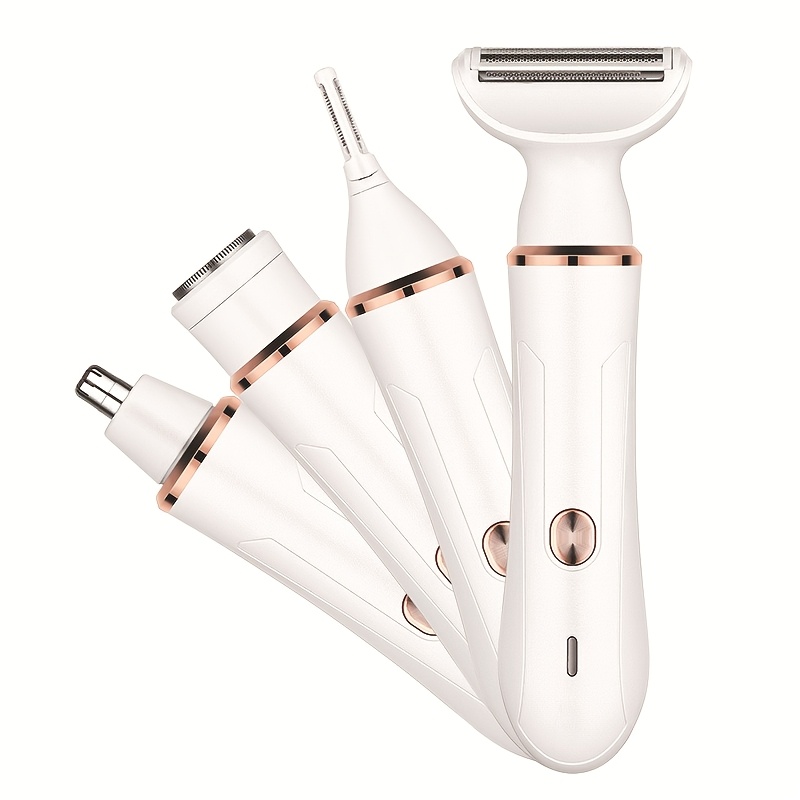 E-shop Elektrischer Damenrasierer, 4-in-1 wiederaufladbares Schönheitsset, Elektrorasierer für Nase, Gesicht, Beine Achseln, Damen-Bikinitrimmer,