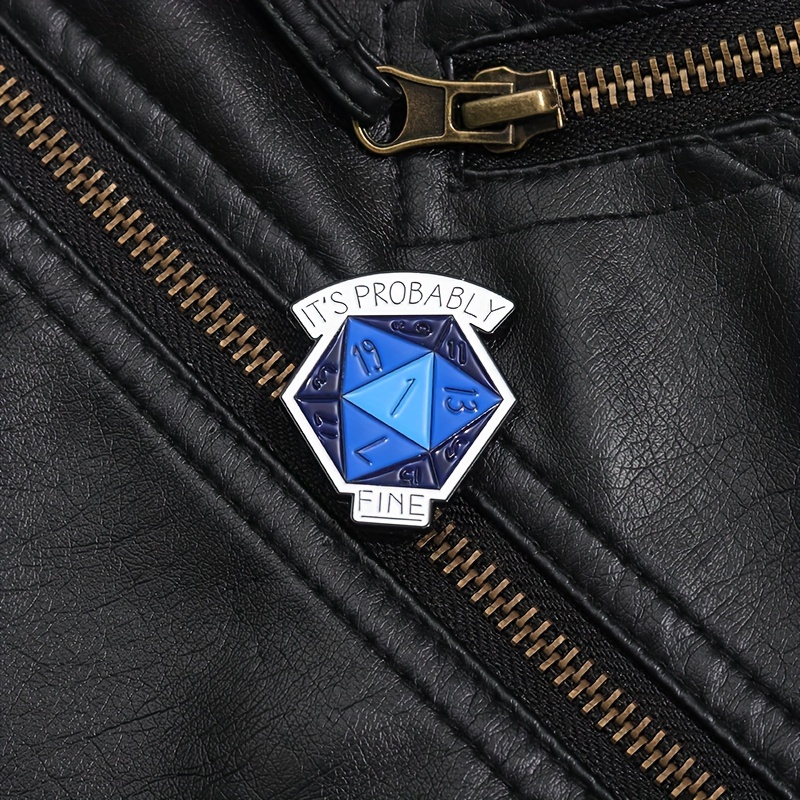 

D20 Dice Enamel Pin - Zinc Alloy, , - Novelty For Men