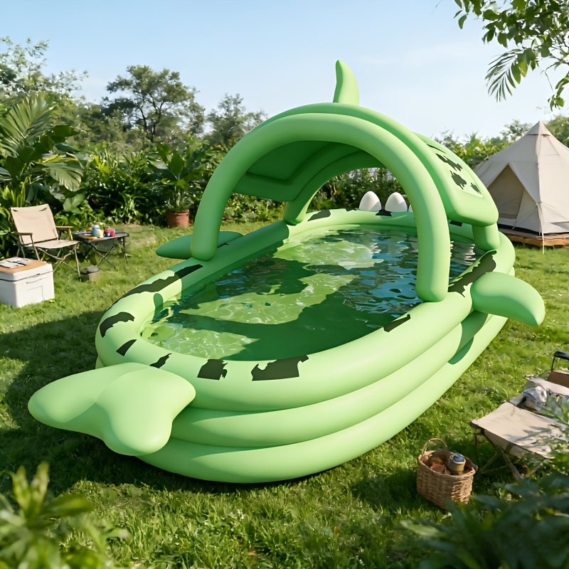 inflatable pool with sunshade durable pvc material   shaped design suitable for outdoor use courtyard parties and gift  