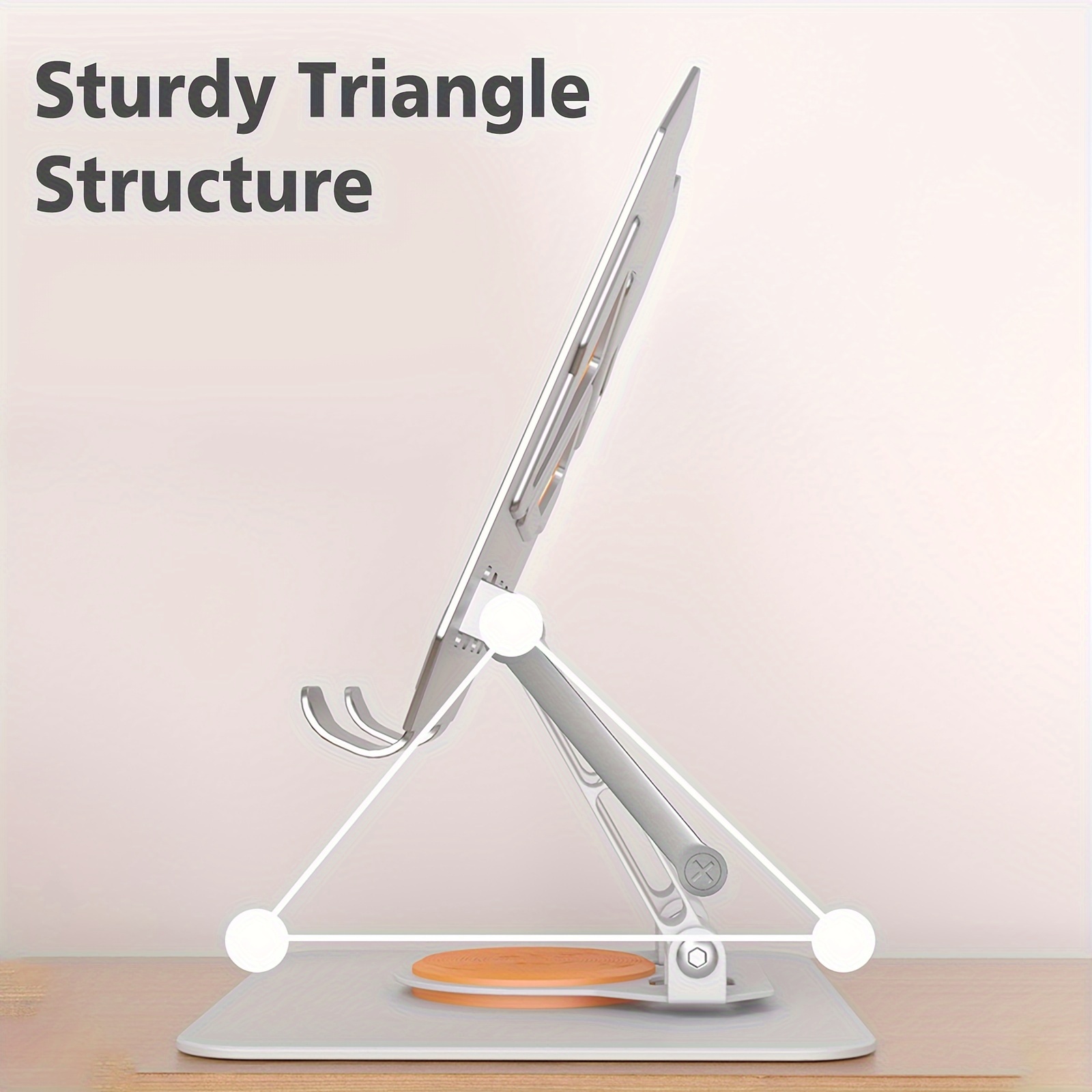 360 rotate tablet stand for desk foldable portable tablet stand holder with adjustable height angle ergonomic adjustable tablet stand stable sturdy tablet holder riser with 360 swivel base ideal for all tablet phones e readers details 7