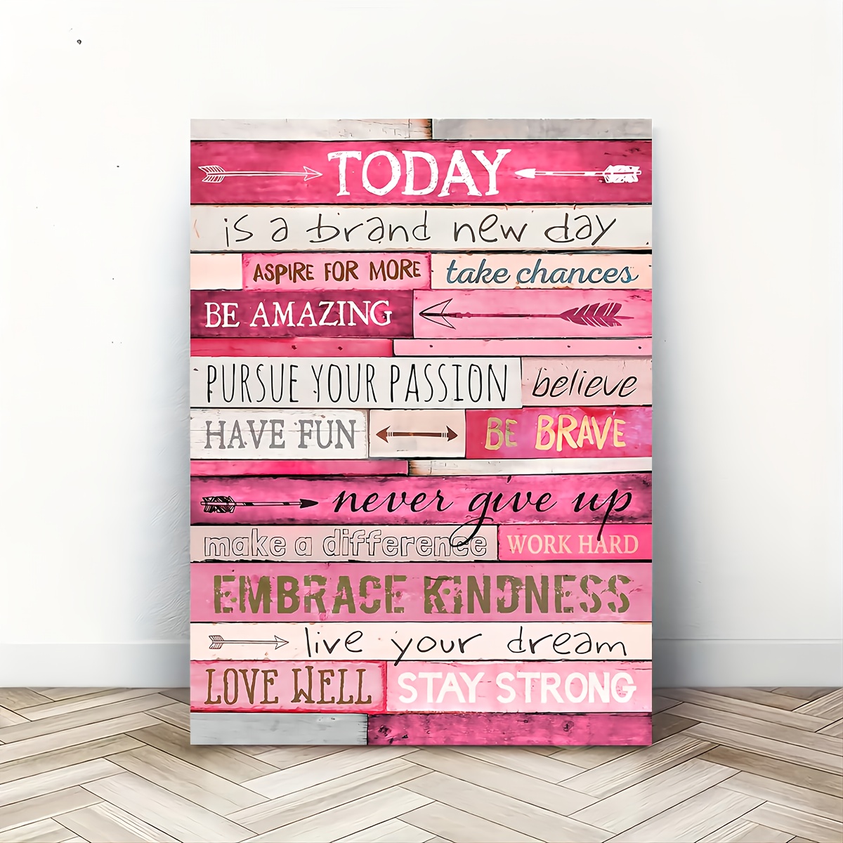 

Room Decor 1pc Inspirational Quotes Wooden Canvas Wall Art, Woven Decor, Motivational Prints For Living Room, Bedroom, Kitchen, Bachelor Party Gift, 11.8x15.7 Inches, Room Decor