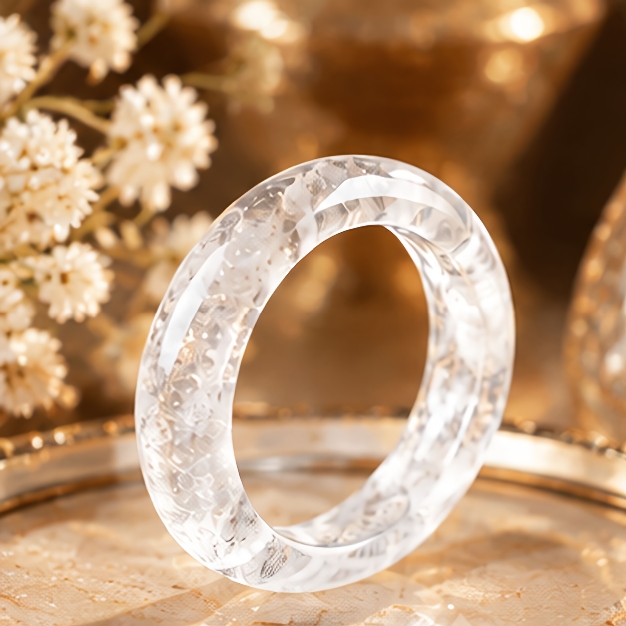 Women's Natural Stone Smooth Stackable Ring
