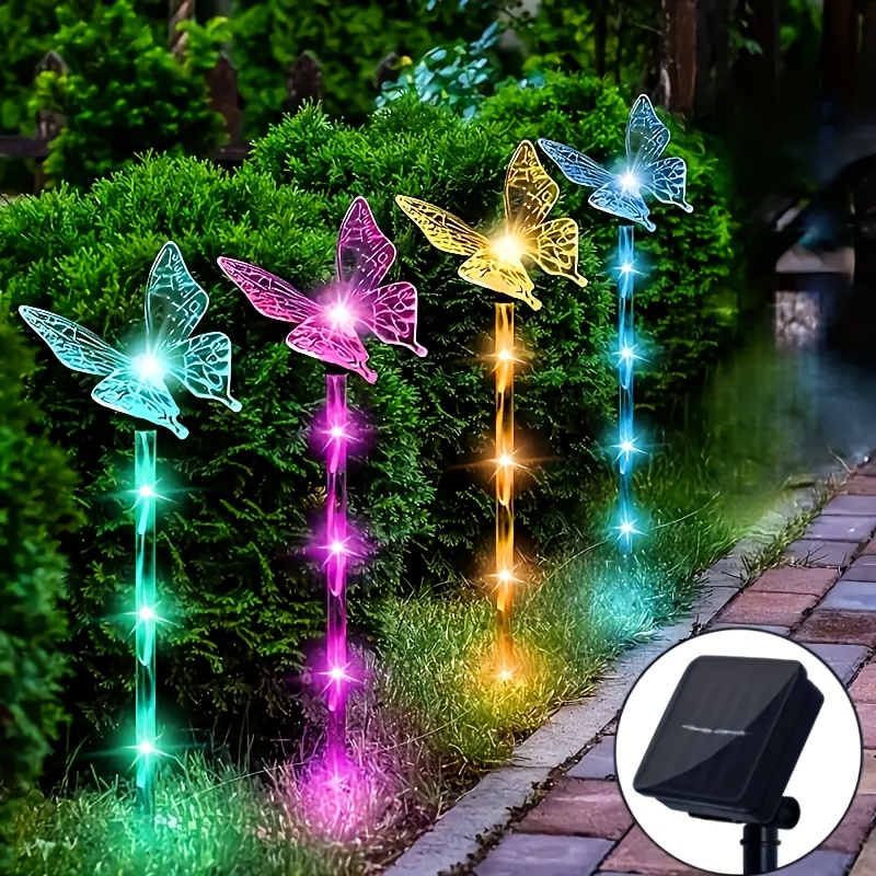 4pcs set of outdoor   solar lights 8   garden decorative lights solar   lights outdoor landscape lighting courtyard garden   lawn decoration   for christmas wedding  