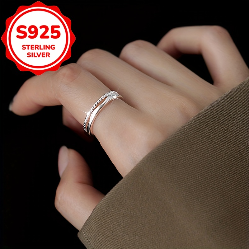 Women's Double-layer Minimalist S925 Sterling Silver Ring