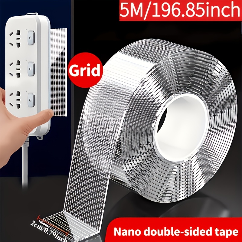 TEMU Nano Double-sided Tape, 5 Meters Length Tear-off No Residue, Pet Transparent Material