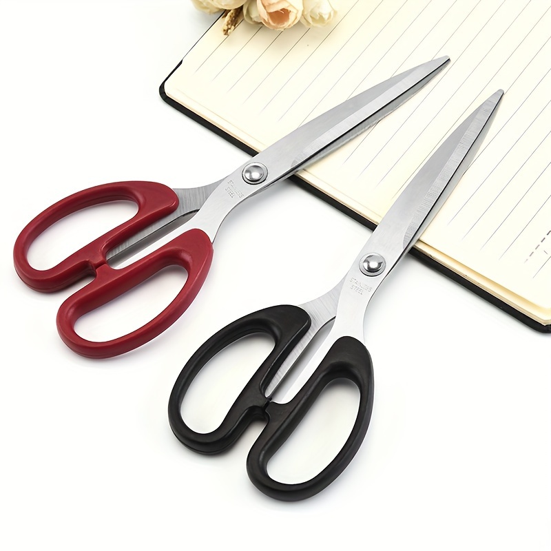 

Stainless Steel Office Scissors, Large Mouth, Single Pack, Black Plastic Handle, Versatile For Cutting Paper, Arts & Crafts, Sewing Supplies - Durable & Ergonomic Design For Precision Cutting