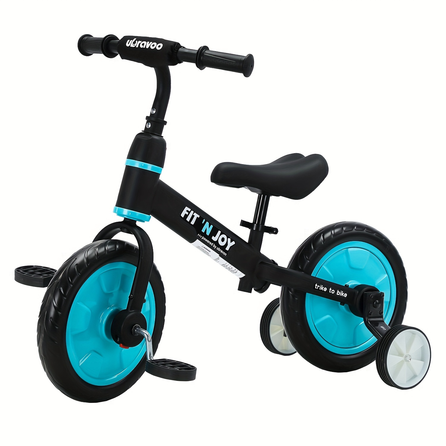 Image of Ubravoo Fit ' Children's Bikes, 4-in-1 Balance Bike For Children With Pedals And Stabilisers, Trike-to-bike Children's Bike For Boys And Girls From 2 To 5 Years