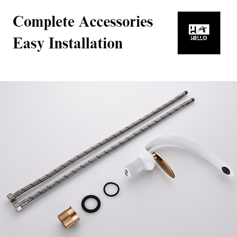 1 szt. Biały kran Kreatywny uchwyt galwaniczny Kuchnia Umywalka do łazienki Kran ciepłej i zimnej wody do basenu i do użytku zawodowego Instrukcja pływania i korzystanie z hotelu