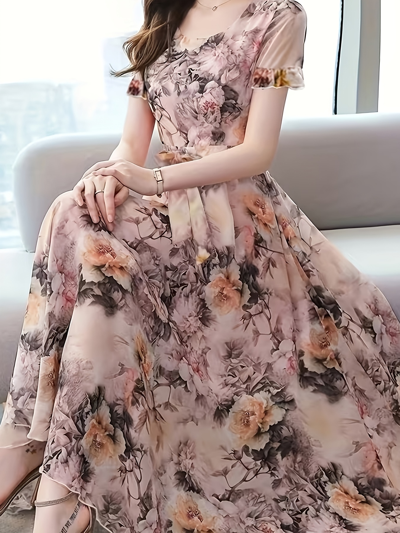 chiffon women dresses sold on Temu United States