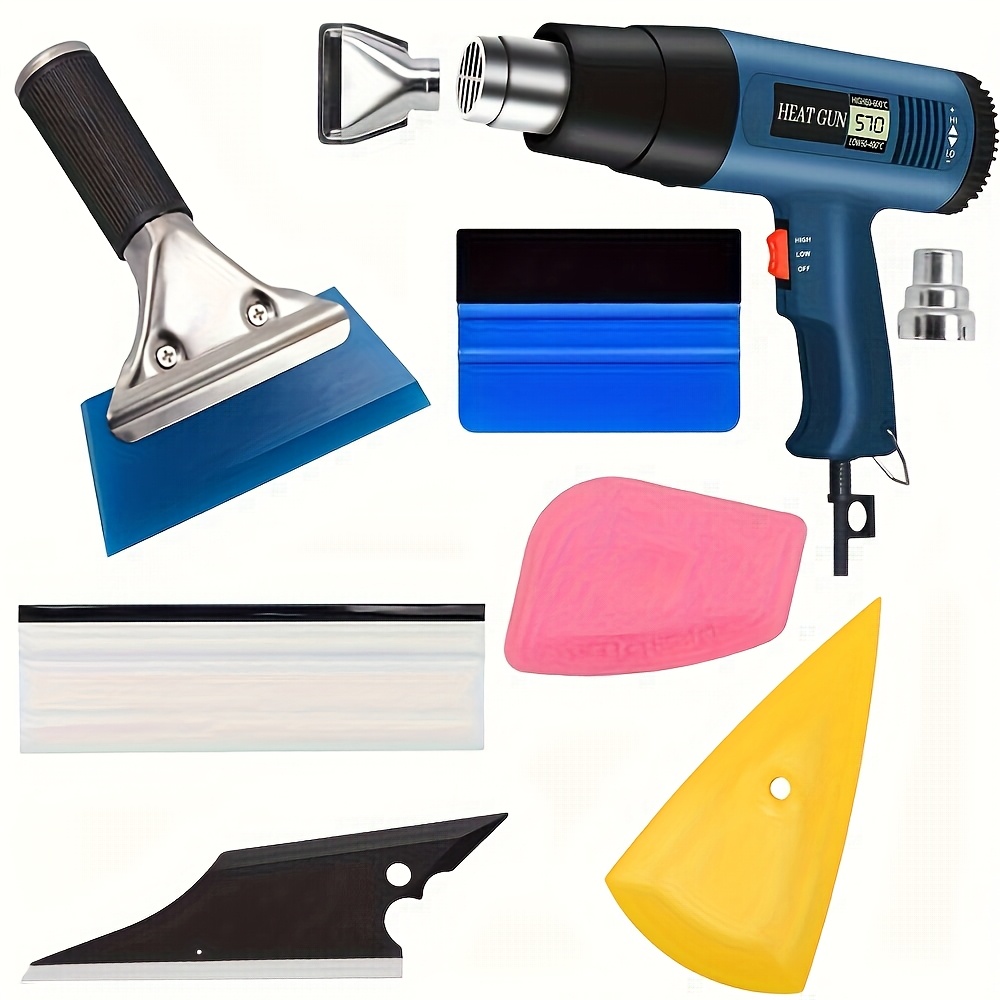TEMU Vinyl Car Wrap Kit Window Tint Kit Tinting Tools With Heat For Car Wrapping Window Tint Film Installation With Vinyl Squeegee, Car Felt Edge
