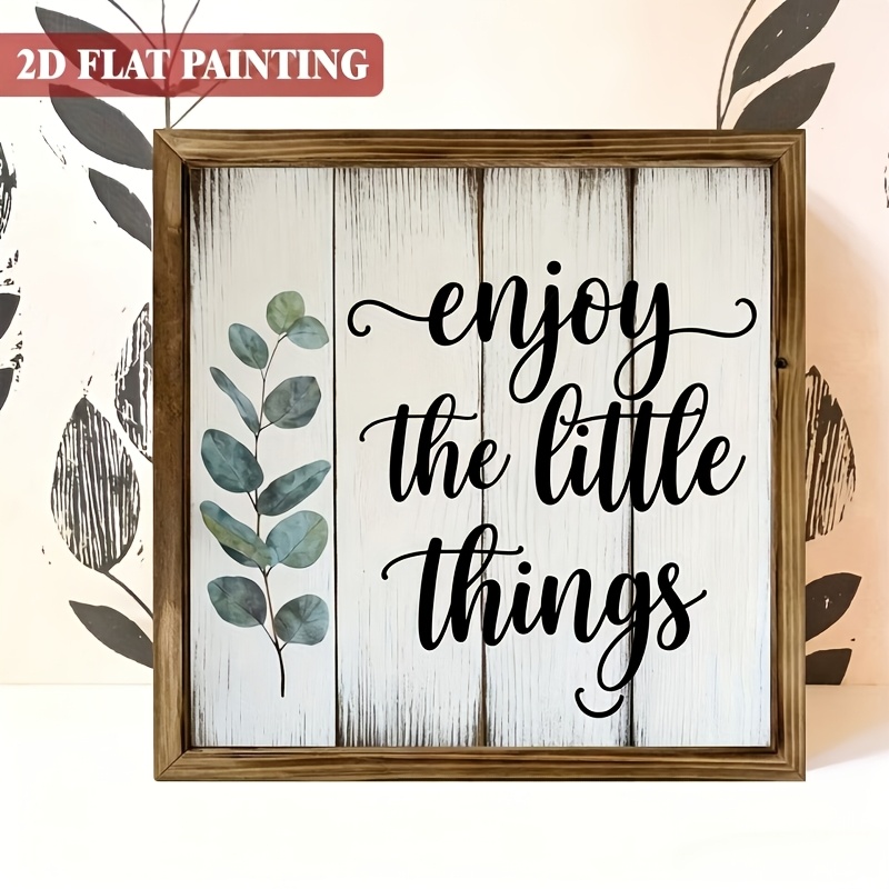 TEMU 2d Flat - - 2d Plane- 2d Plane Printing, 'enjoy ' Art Wooden Wall Decor [high-definition Flat Wall Art, Frameless] Warm Color Decorative Panel,