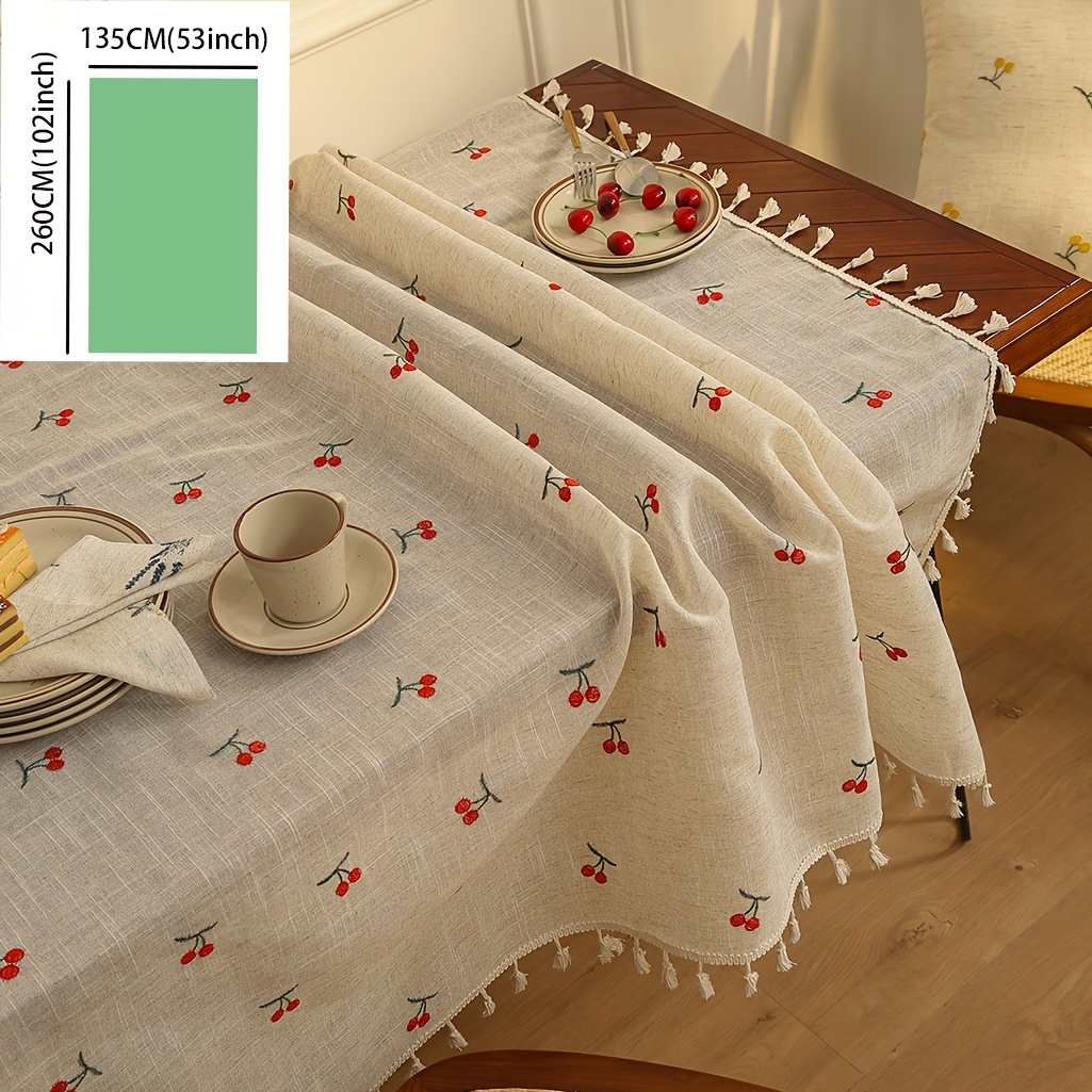 1pc Luxury Embroidery Tablecloth Japanese Rectangular Coffee Table Cloth Tablecloth Study Table - Cloth