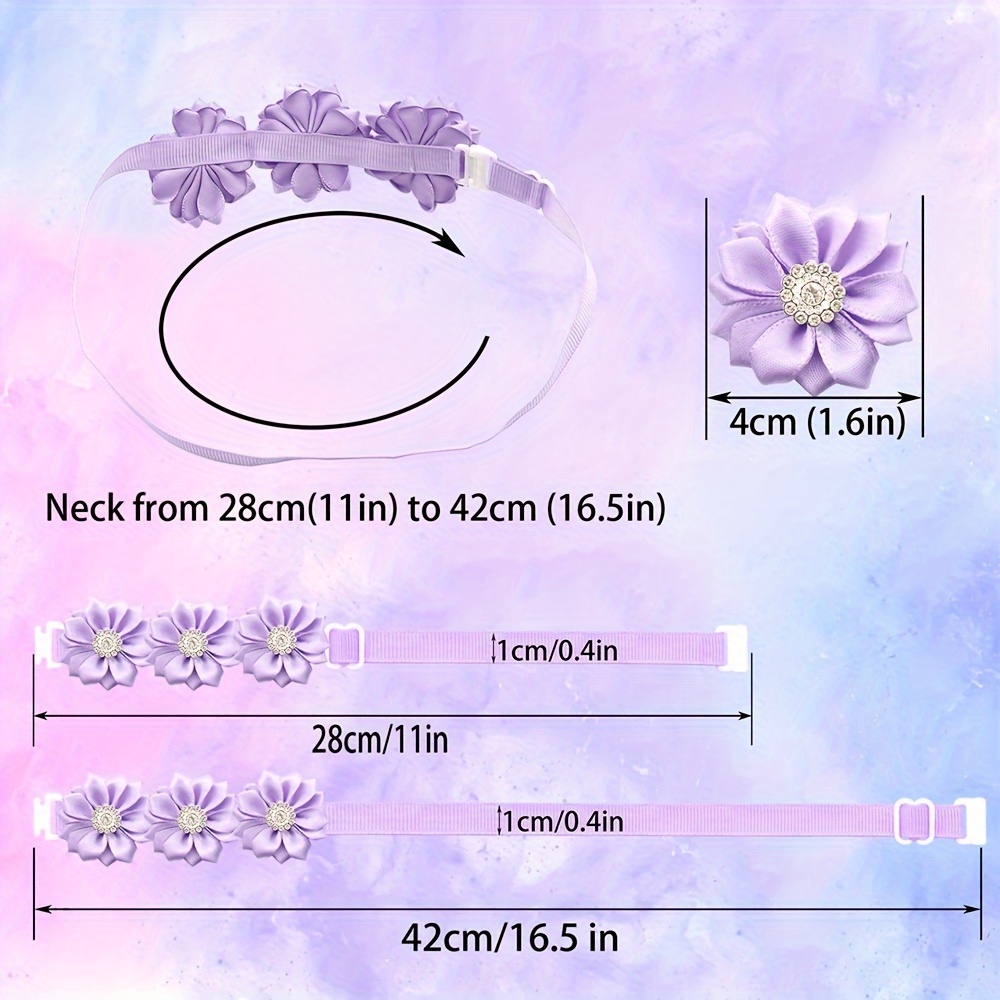 10 Pack Assorted Floral Dog Collars with Bowties