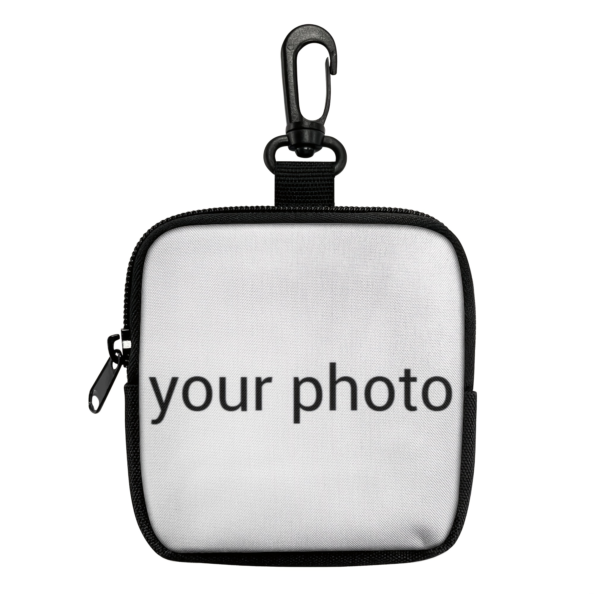 TEMU Borsa Porta Snack per Cani Personalizzata con Foto/Testo, Gancio e Chiusura a Cerniera - Borsa Portatile in Poliestere Resistente con /Foto, per