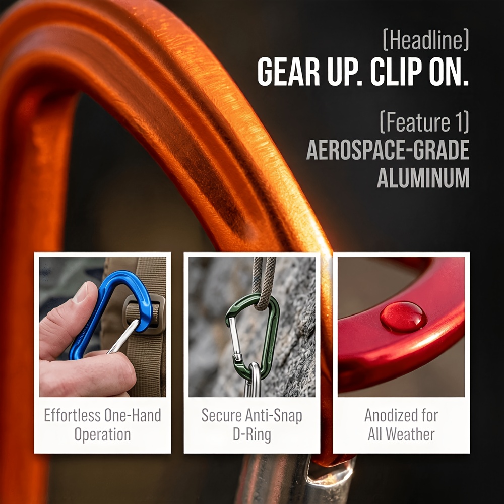 TEMU 10pcs Metal Keychain Clips, Durable Spring Hook Key Ring Accessories, Random Colors, Backpack Accessories For Keys Water Bottle Hiking Camping