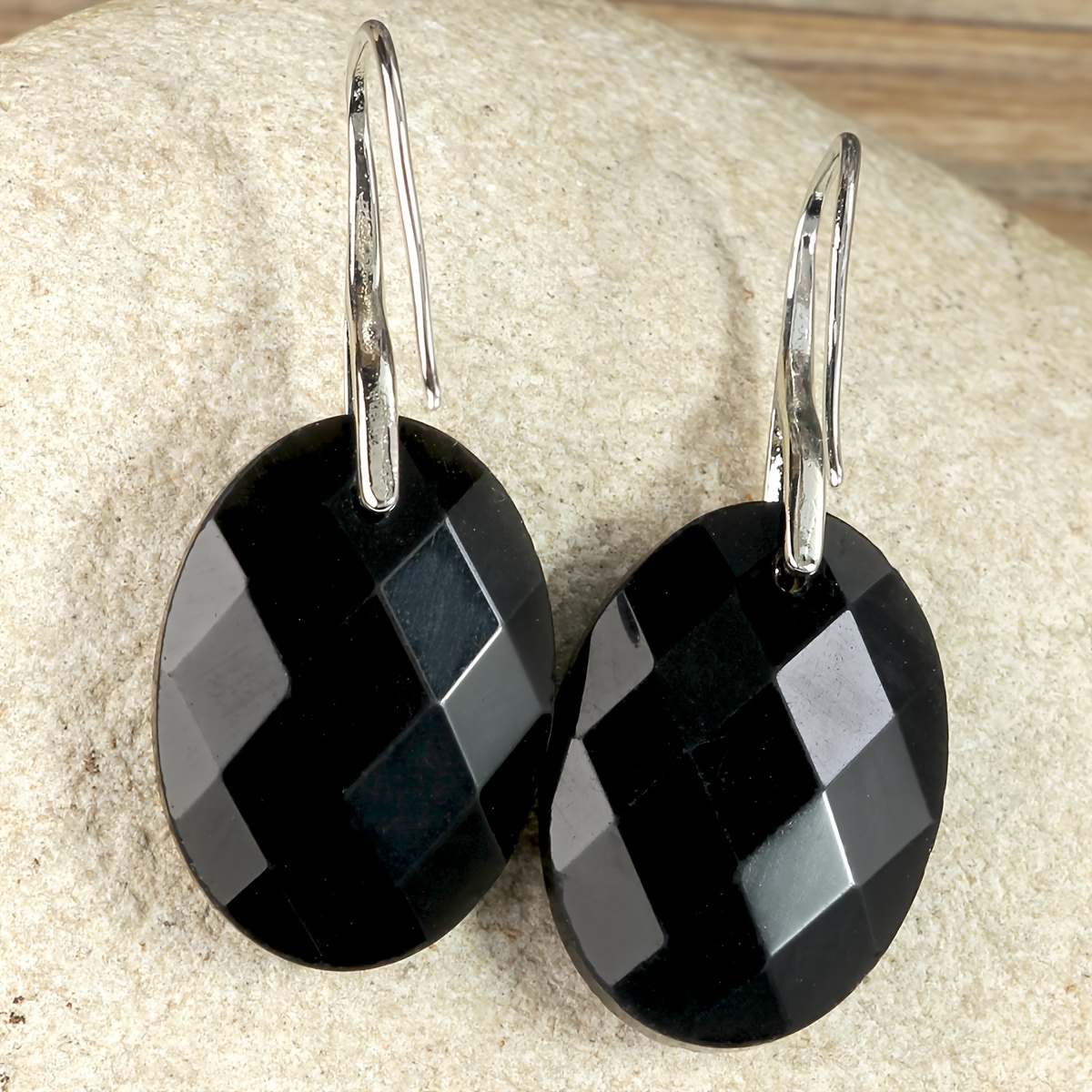 E-shop Facettierte Obsidian-Ohrringe, Mode, Punk, Gothic, Naturstein-Ohrringe, Party, handgefertigter Schmuck, Geschenke, Kristall