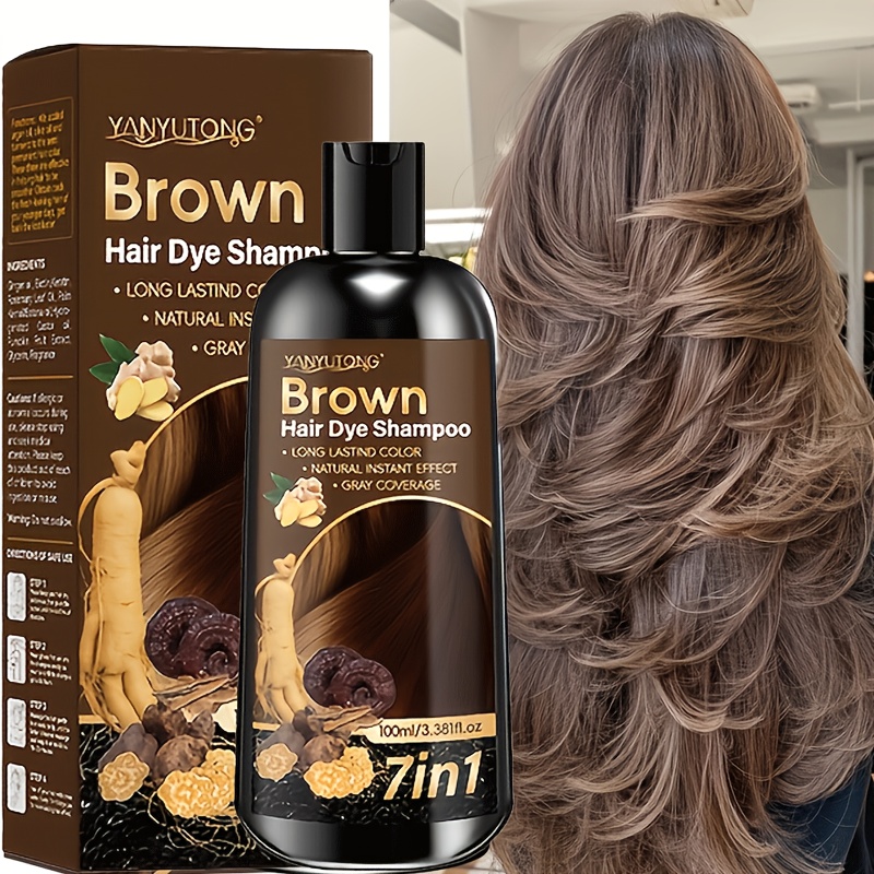 Image of [new Upgraded Version] 7-in-1 Three-color Hair Dye Shampoo, Containing Ginger Oil, Biotin, Rosemary Oil, Castor Oil, Etc., Is To The Scalp, Quickly Covers Gray Hair, And In : Black, Brown, And For You