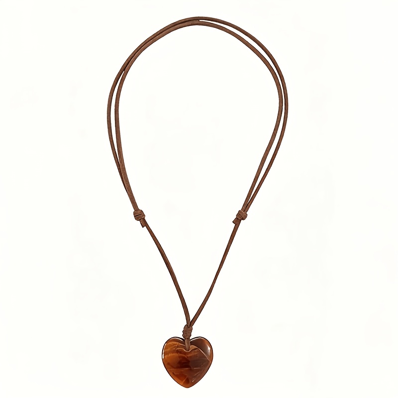 TEMU Collier long pour femme avec pendentif cœur de style , chaîne de pull réglable vintage bohème rétro, bijou de création minimaliste, cadeau