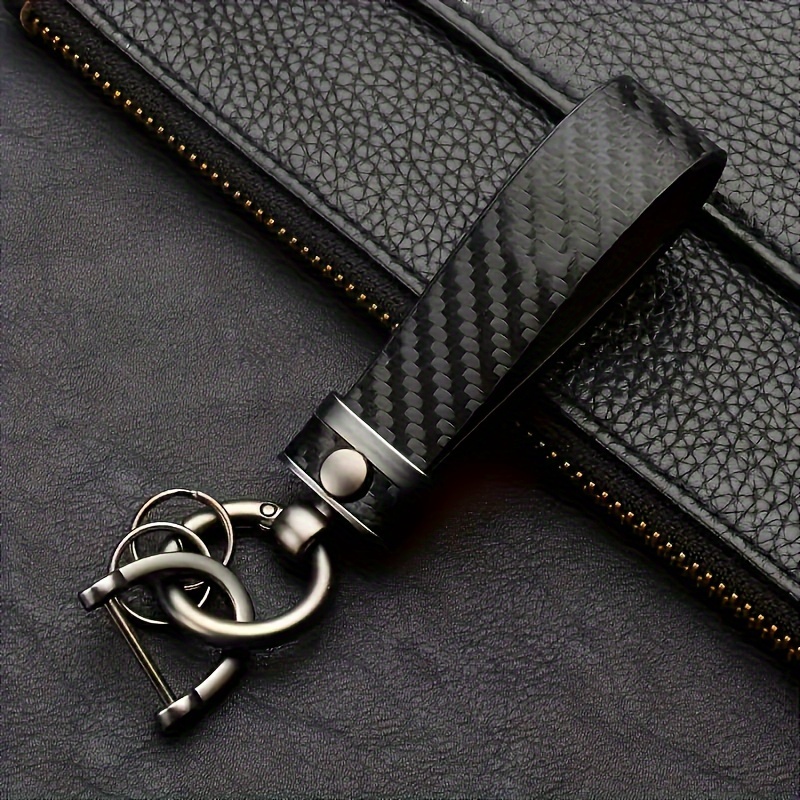 

Sleek Carbon Fiber Keychain With Stainless Steel Clasp - Perfect For Car Remotes And More