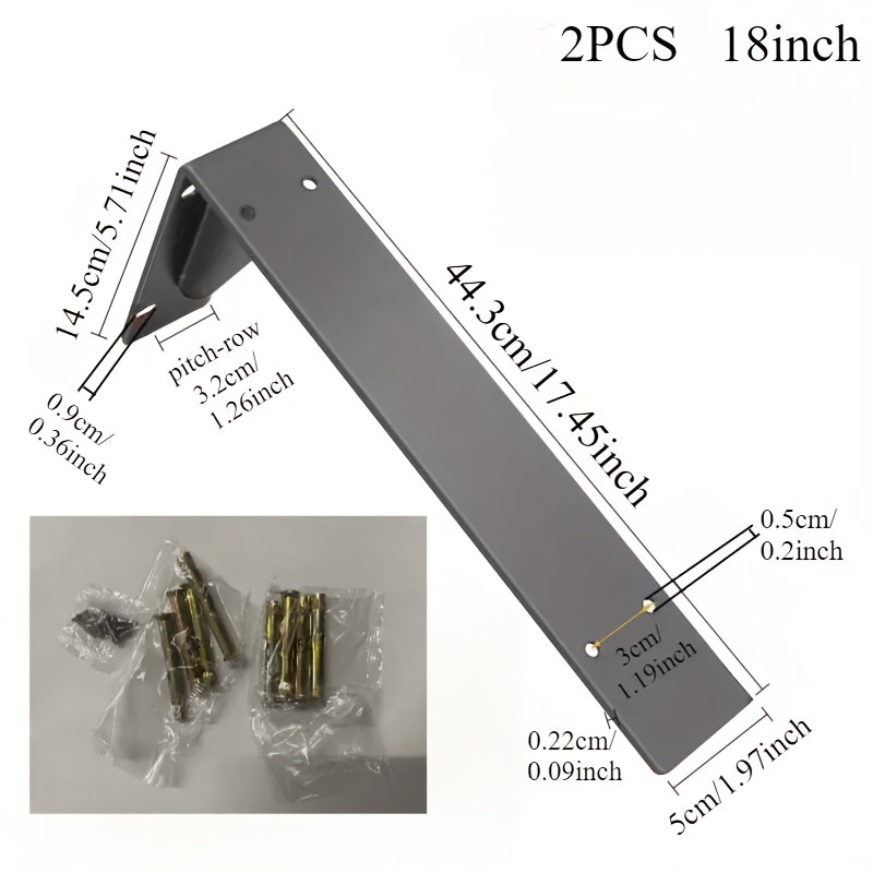 TEMU 2pcs Heavy Duty Metal Furniture Brackets- Large Wall Mounted Floating Shelf Supports, Hand Welded Triangle Countertop Holders