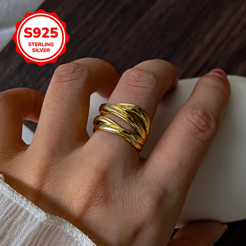 925 Silver Hypoallergenic Open Ring - Unique Hip Hop Design