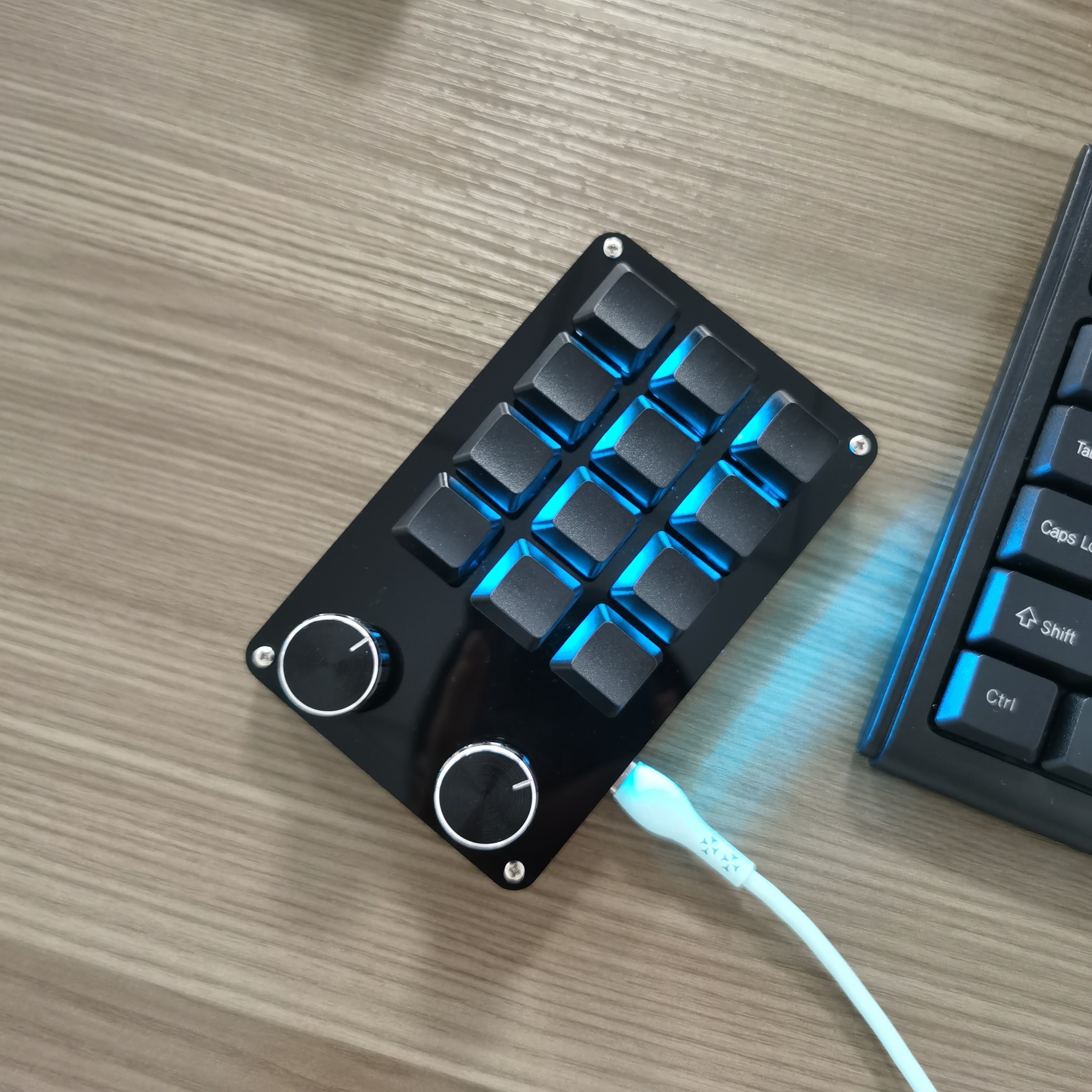 Two Knobs 12 key Compact Keyboard Multiple Key Combinations Temu