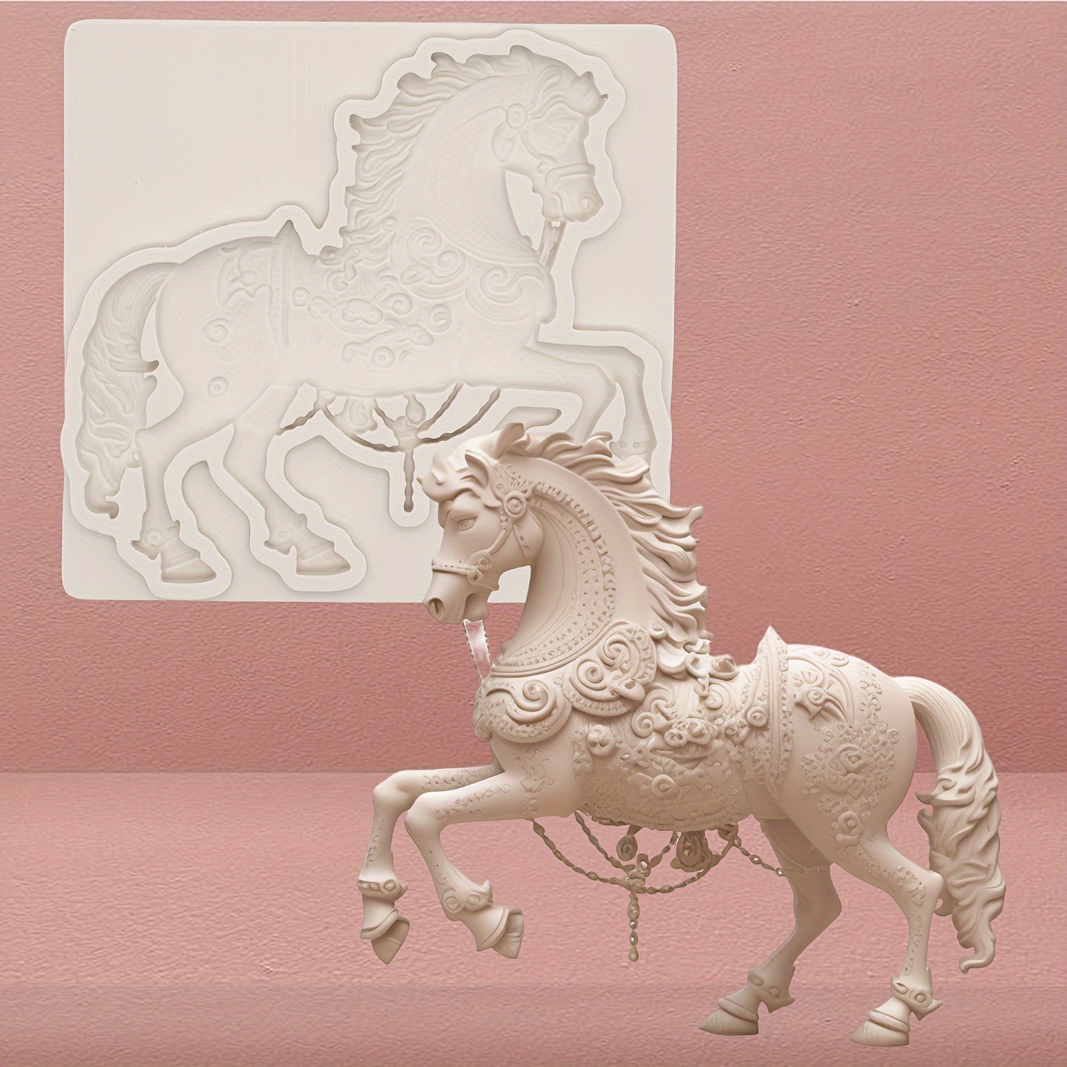 

1pc Silicone Horse Resin Mold For Diy Baking, Fondant Chocolate Cake Decorating, Versatile Mold For Christmas, Easter, Hanukkah, Thanksgiving, Valentine's Day