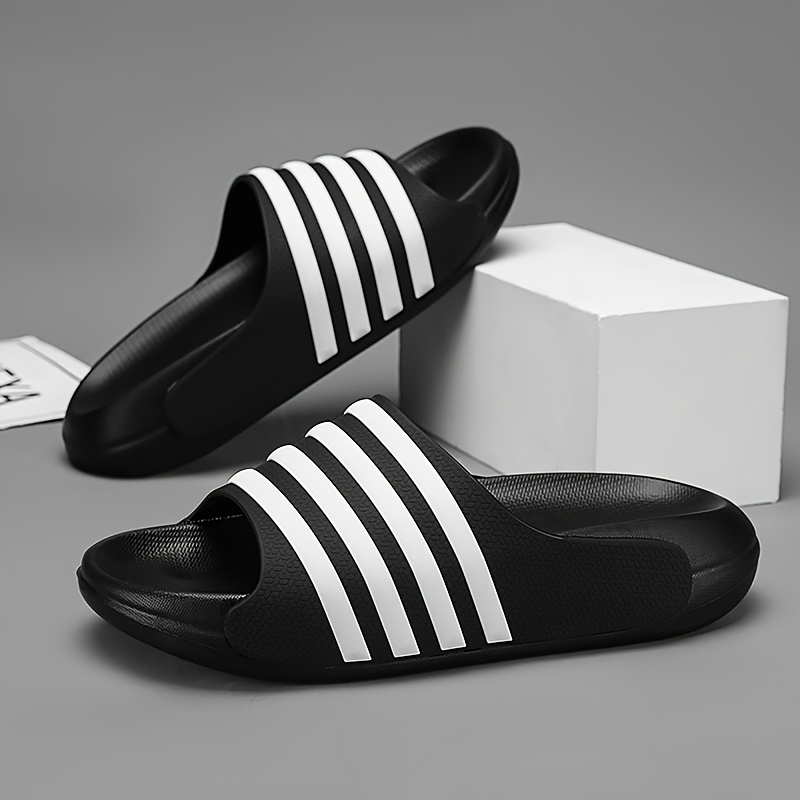 striped slides comfortable eva thick sole non slip durable for indoor outdoor use Product details 3