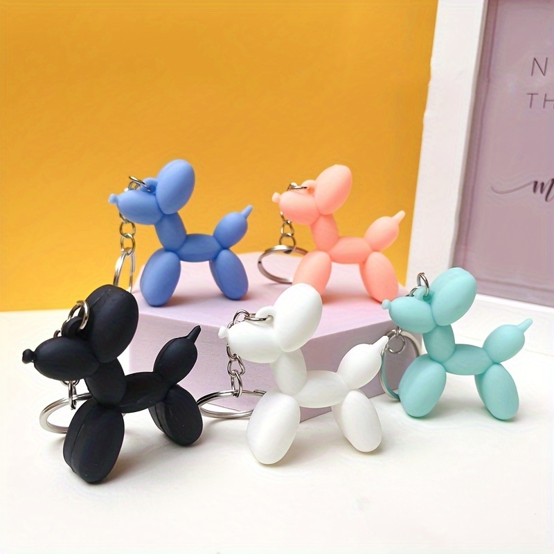 

12pcs Balloon Dog Keychains, Novelty Key Rings, Cartoon Themed Plastic Charms, Assorted Colors, With Ring , For Phone Cases And Bags, Valentine's Day Pendant, Gift Set