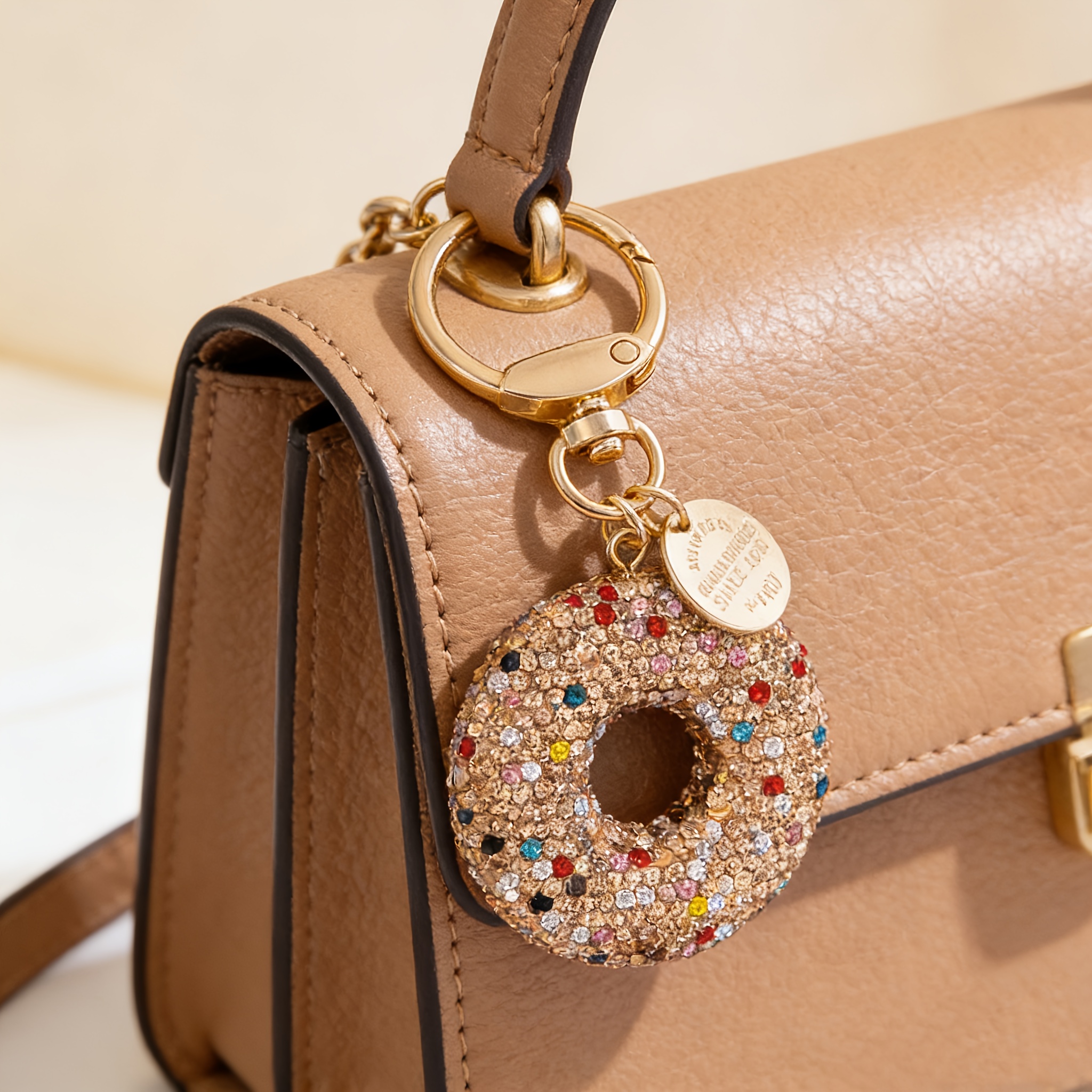 TEMU 1 Portachiavi a forma di con strass scintillanti, ciondolo per borsa , portachiavi lucido da donna, accessorio e regalo
