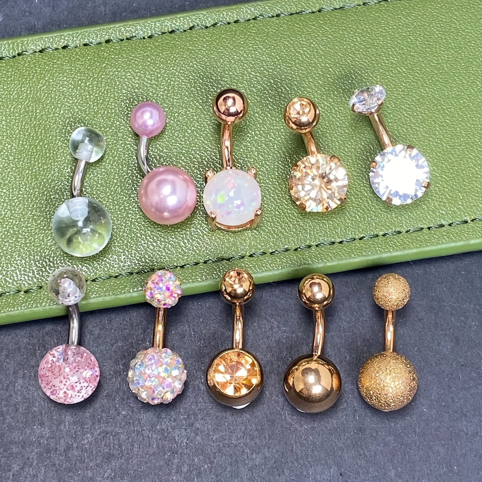 10pcs short belly button rings 14g 6mm stainless steel short Temu