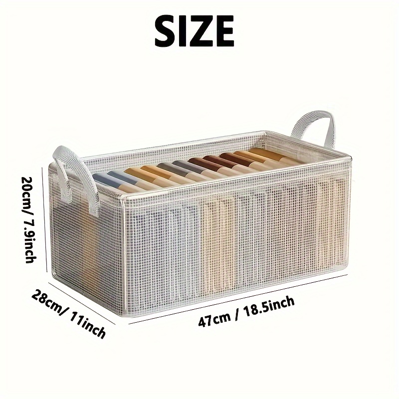 TEMU Clear Stackable Storage Box Steel Shelves - , Closet Pants Organizer