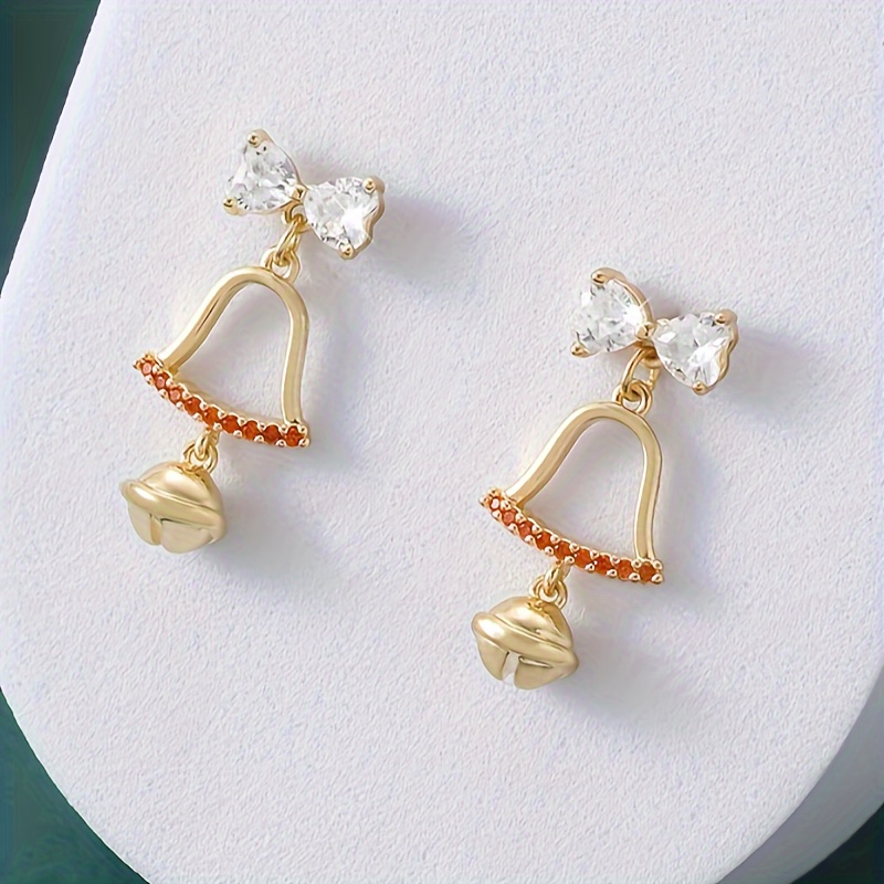 Christmas Bow Earrings with Bells, Sweet and Versatile