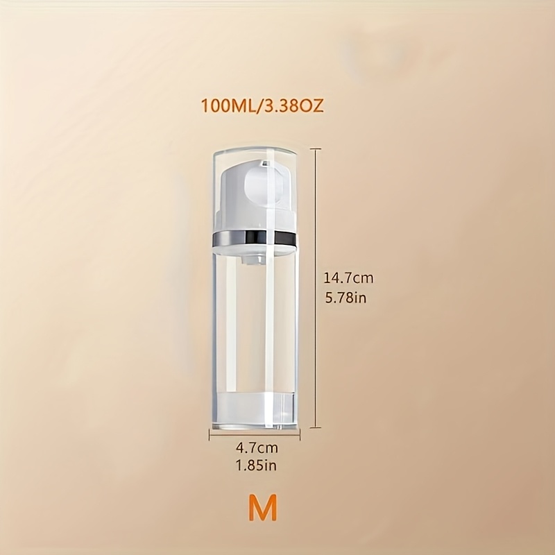 TEMU 1pc Travel Lotion Squeeze Dispenser Bottle Large Capacity Portable Vacuum Cosmetic Skincare Storage Box Foundation Liquid Water Milk Sample